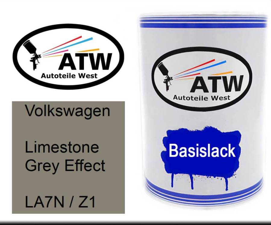 Volkswagen, Limestone Grey Effect, LA7N / Z1: 500ml Lackdose, von ATW Autoteile West.